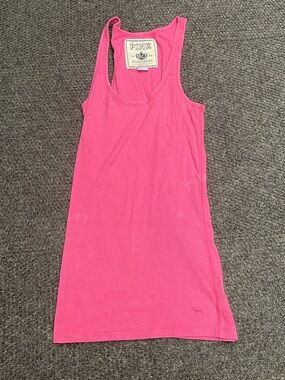 PINK Victoria's Secret racerback Y2K ribbed tank pink size Large